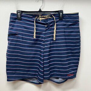 Patagonia Mens Striped Boardshorts With Drawstring & Zip Pocket 34